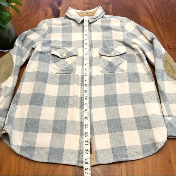 Roots Plaid Thick Casual Blue Long Sleeves Button Down Shirt Sweater Sweatshirt. - Picture 7 of 16